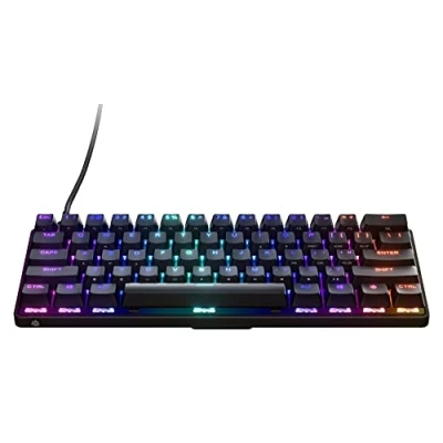 Image de SteelSeries Apex 9 Mini Clavier de jeu mécanique Switchs optiques Actionnement en 2 points Format compact Esports 60% amovibles Disposition américaine (QWERTY)