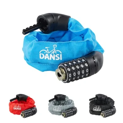 Image de DANSI Chaîne antivol à Code programmable 6 x 900 mm, Mixte Adulte, 44112, Bleu Clair,