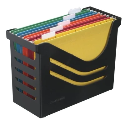 Image de Boîte de Bureau avec 5 Dossiers Suspendus A4, Panier à Suspendus, Noir, Jalema 2658026998, Re Solution Office Box, Idéal pour Domicile ou