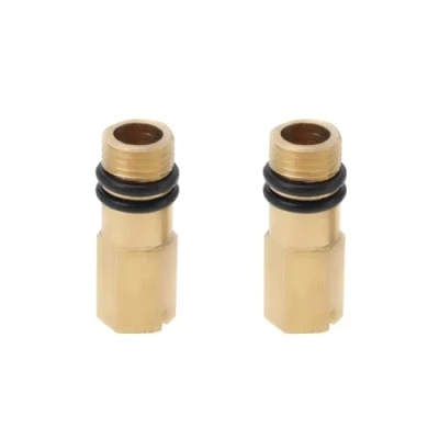 Image de LT Easiyl 2 Pièces Entrée d&#039;eau Chaude et Froide M10 Bouchon en Laiton Fileté Robinet Tuyau Flexible pour Mitigeurs de Salle Bain Cuisine 10 mm