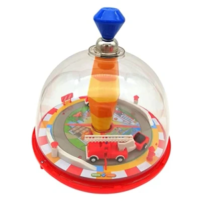 Image de alldoro 68030 toupie panoramique de Pompiers Ø 19 cm, à Pompe avec Son, d&#039;inertie Pied, Musicale Camion Pompiers, Classique pour Enfants partir 18 Mois