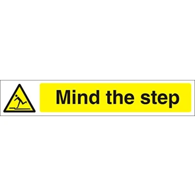 Image de Seco Mind The Step Panneau autocollant en vinyle Jaune 300 x 50 mm