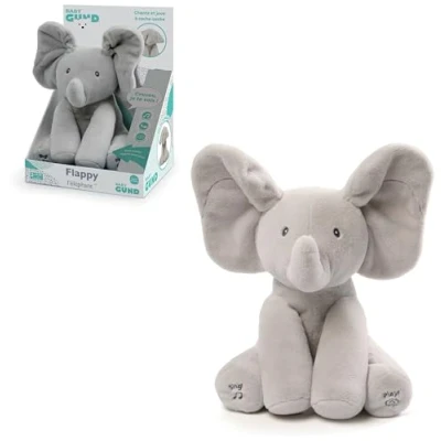 Image de GUND Flappy L&#039;ÉLÉPHANT Peluche Interactive pour Bébé Bouge, Parle et Chante en Français l&#039;Éveil de Votre Enfant Éléphant Taille 30 cm Doudou Jouet 1 an +