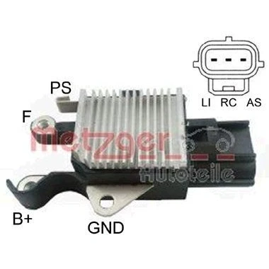 Image de METZGER 2390033 Régulateur d&#039;Alternateur FORD: Focus C Max, 2 Kombi, 2, VOLVO: C30, V50, S40 II, MAZDA: 3 5 portes