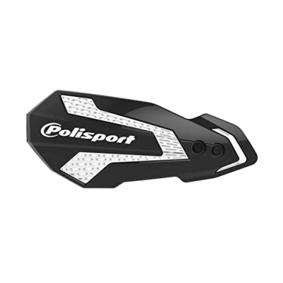 Image de POLISPORT 8308200006 Protège mains MX FLOW 1 point de fixation Style en plastique avec kit montage inclus compatible les motos KTM, GAS GAS, Husqvarna, Sherco couleur noir/blanc