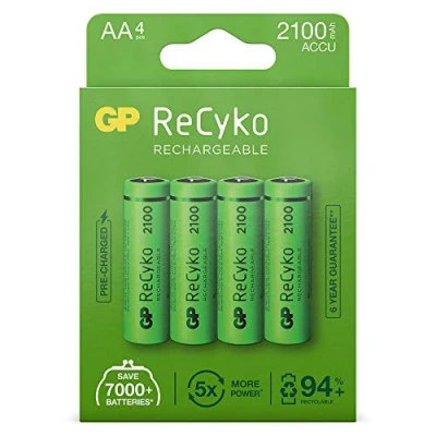 Image de 1x4 GP ReCyko+ NiMH Batteries AA 2100mAH, Ready to Use