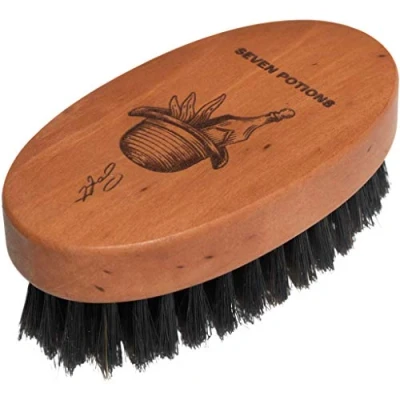 Image de Seven Potions Brosse à barbe en poils de sanglier pour homme — Fabriquée bois poirier avec des doux coupe seconde dompter et adoucir vos du visage