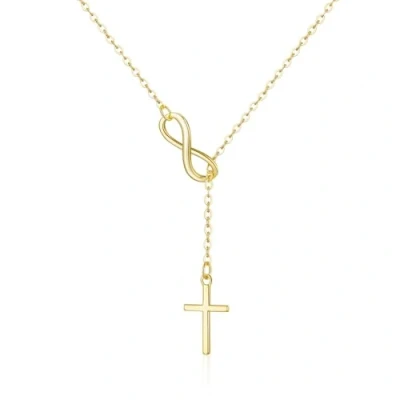 Image de Philip Jones Collier Infini Plaqué Or avec Croix