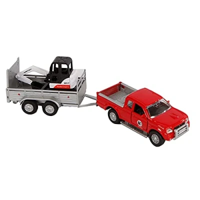 Image de Van Manen 520090 Pick Up with Trailer (Excavator Accessories Pull Back Drive Colour: Red)