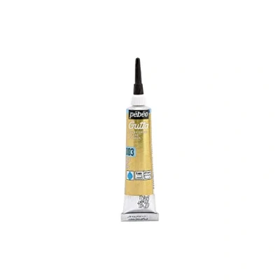 Image de Pébéo Gutta Setasilk Peinture sur soie à l’eau 20ml Pour la réalisation de sertis Or