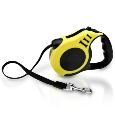 Image de Ghazpmuk Laisse Chien Enrouleur, Longe pour Animaux de Compagnie, Rétractable Petits Moyens Chiens, Laisses Chiens 5m, Jusqu&#039;à 15 Kg, Jaune Néon