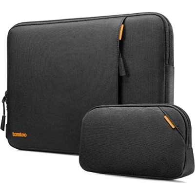 Image de tomtoc 360Housse pour Nouveau 14 Pouces MacBook Pro M4/M3/M2/M1 Pro/Max (2024 2021) A3401 A3185 A3112 A2992 A2918 A2779 A2442, Protection intégrale, Léger Sacoche Laptop avec Accessoires