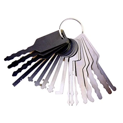 Image de TMP Lot de 16 clés maîtres complètes pour voiture, kit crochetage serrure et outils réparation