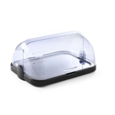 Image de HENDI vitrine réfrigérant de présentation, Buffet, ensemble présentation avec plateau, couvercle coulissant roll top et 2 blocs réfrigérants, 440x320x(h)205 mm, ABS, SAN, Inox