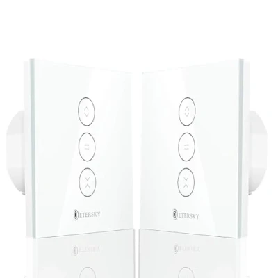 Image de 【Peut Éteindre la LED】Interrupteur Volet Roulant WiFi, Etersky Interrupteur Mural de Rideau Compatible avec Alexa/Google Home, Commutateur Stores WiFi Contrôlé l&#039;APP à Distance,Timer