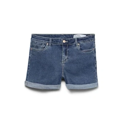 Image de VERO MODA Short Femme Denim avec Ourlet replié et Poches, Couleurs:Bleu 3, Taille:L
