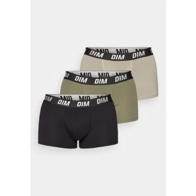 Image de DIM Boxer 3 PACK Caleçon, Homme, Taille: 2, Noir/vert olive/taupe