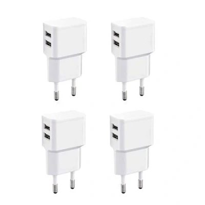Image de Wicked Chili 4X Double Chargeur USB 12W / 2400mA Pro Series Alimentation Universelle adaptée pour téléphone Portable, Batterie Externe et Enceinte Bluetooth (90, Sortie USB) Blanc