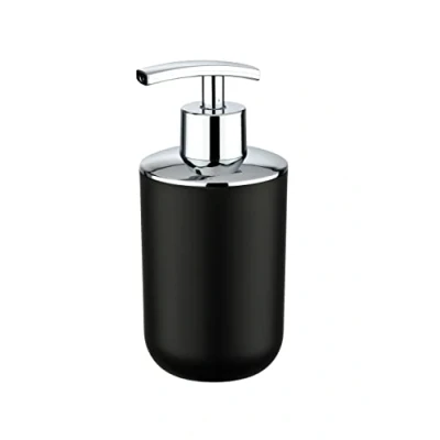 Image de WENKO Distributeur Savon Liquide, Porte Brasil, Noir, PET incassable, 320 ml, 7.3 x 16.5 9 cm
