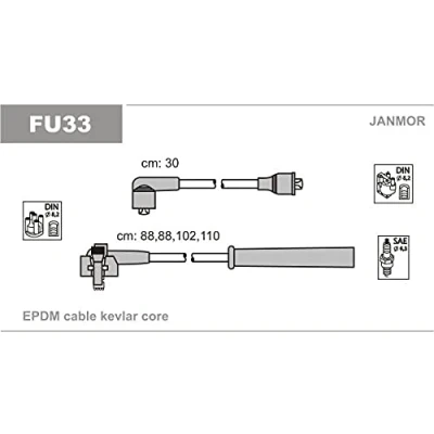 Image de JANMOR FU33 Jeu De Fils d&#039;Allumage FORD: Sierra Mk2 3/5 portes