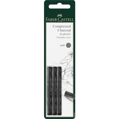 Image de Faber Castell 606162 Lot de 3 Fusains Reconstitue Pitt Craies Tendre