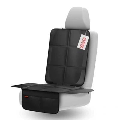 Image de PROTEX Tapis de siège enfant [vainqueur du test 2024] compatible ISOFIX Tissu polyester imperméable avec assise rembourrée L