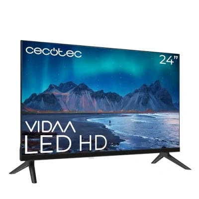 Image de Cecotec Smart TV LED 24 Pouces Résolution HD Série A5 ALH50024. VIDAA, système Audio Dolby, WiFi intégré, Sortie Casque, Chromecast, 3 HDMI et 2 USB