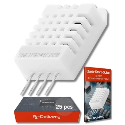 Image de AZDelivery 25 x capteurs numériques de température et d&#039;humidité DHT22 AM2302 compatibles avec Arduino Raspberry Pi, e Book Inclus!