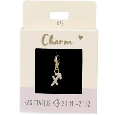 Image de Depesche 11785 072 Charms Express Yourself Pendentifs pour Colliers et Bracelets, Sagittaire, doré, comme Petit Cadeau, Multicolored