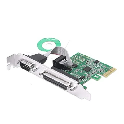 Image de CERRXIAN carte d&#039;extension PCI E vers RS232 Combo série parallèle DB9 + DB25 1 contrôleur