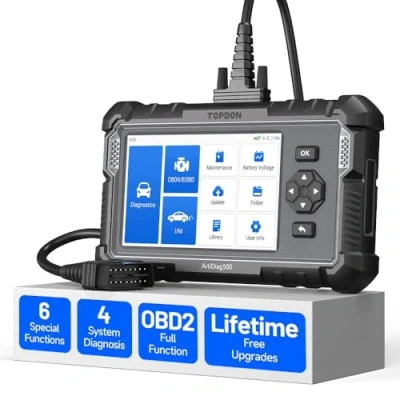 Image de TOPDON 2024 Outil de Diagnostic ArtiDiag500, OBD2 Scanner pour Moteur/Transmission/ABS/SRS, 6 Réinitialisation du Service (Huile/ETC/SAS/TPMS/BMS/Freins), OBDII Complète, Lecteur Code, AutoVIN