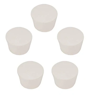 Image de stonylab Bouchons en Caoutchouc, 5 Paquets 12# 51mm x 63mm 39.5mm pour Joints de Laboratoire à Joint Fuselé, Blanc