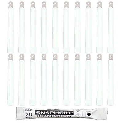 Image de Cyalume SnapLight Blanc 15cm Bâton Lumineux Glow Stick Light Fluorescent Durée 8 heures (Boîte de 20)