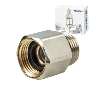 Image de tecuro Clapet anti retour avec joint 3/8&quot; AG x IG Laiton Nickelé 77110