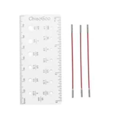 Image de ChiaoGoo Twist Red Lace (Mini, 13cm) Interchangeable Câble avec Serrage Clé 1 Ensemble