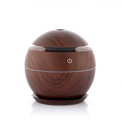 Image de InnovaGoods Mini Humidificateur Diffuseur d&#039;Aromes Dark Walnut, Silencieux, Ultrasonique, Lumière LED Multicolore, 130ml, ABS, Taille Unique