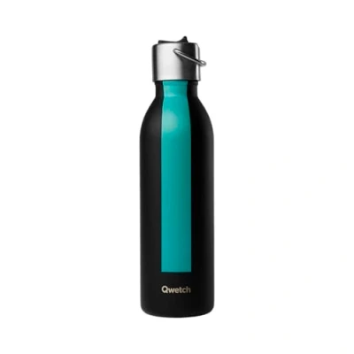 Image de QWETCH Bouteille Isotherme Active Série Sport Bleu 600ml Gourde avec Bouchon 24h Froid et 12h Chaud Etanche, Sans BPA &amp; Compacte