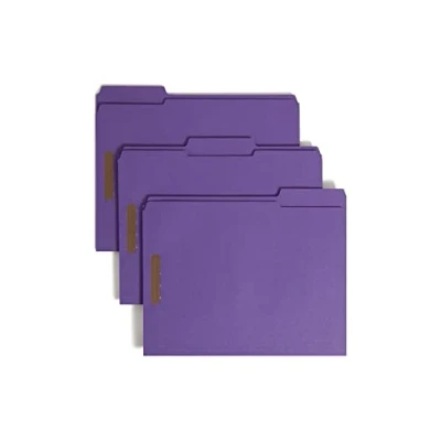 Image de Smead Lot de 50 chemises classement avec 2 attaches Onglet renforcé 1/3 Format lettre Violet 13040