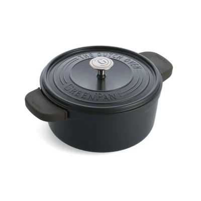 Image de GreenPan Featherweights Faitout en Céramique Antiadhésive Saine, 22 cm/3 litres, Cocotte Fonte avec Couvercle, Sans PFAS, Induction, Lavable au Lave Vaisselle,Va Four, Gris