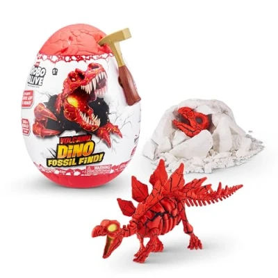 Image de ROBO ALIVE Volcano Dino Fossil Find (Stegosaurus), Dinosaure robotique, préhistorique, Creuser et Explorer
