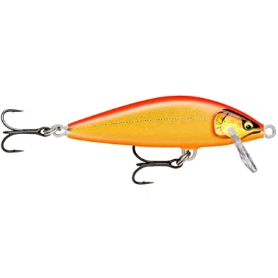 Image de Rapala Leurre de Pêche Countdown Elite Matériel avec Construction Balsa d&#039;Eau Douce Coulant Profondeur Nage 1,2m Taille7,5cm/10g Fabriqué en Estonie Gilded Gold Orange