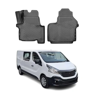 Image de Tapis de Sol Compatible avec Fiat Talento 2014 2023 en Caoutchouc TPE 3D Noir 2Pcs