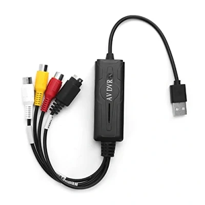Image de VBESTLIFE Adaptateur de Carte D&#039;acquisition Audio Vidéo Convertisseur Numérique USB 2.0 pour NTSC/PAL/SECAM, Prise en WIN10