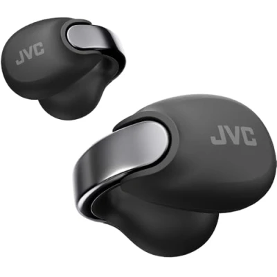 Image de JVC nearphones Style Clip d&#039;oreille Ecouteurs sans Fils avec Boucle Brillante, Confortables, Bluetooth 5.3, Connexion multipoints, autonomie 24H, Application dédiée HA NP1T B (Noir Charbon)