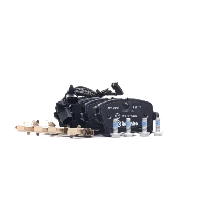 Image de BREMBO P 85 117 Jeu de plaquettes frein contact signal d&#039;usure inclus avec vis d&#039;étrier accessoires AUDI: A6 C7 Avant