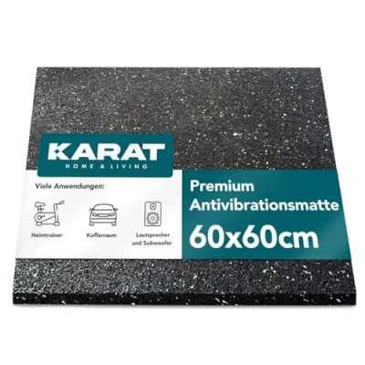 Image de KARAT tapis anti vibration 60 x cm, 3 mm d&#039;épaisseur, découpable, pour machine à laver et sèche linge, en caoutchouc, d&#039;insonorisation, caoutchouc