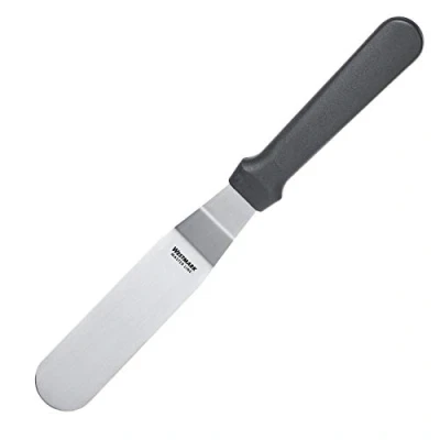Image de Westmark Spatule Coudée Professionnelle, Angle, Flexible, Dimensions : 3 x 10 cm, Longueur 25 Acier Inoxydable/Plastique, Master Line, Noir/Argent, 31252270