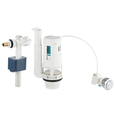Image de Ensemble Chasse d&#039;Eau Robinet Flotteur + Mécanisme WC à Câble Bouton Poussoir 3/6 Litres NOYON &amp; THIEBAULT