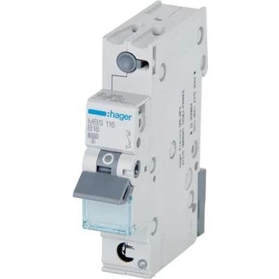 Image de Hager MCS120 Disjoncteur 1 pôle C20A 6kA QC m 500 V Multicolore