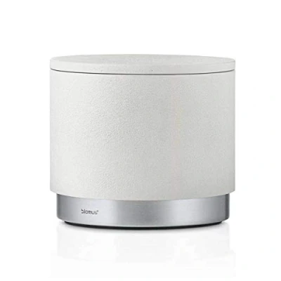 Image de Blomus 68865 Ara Boîte de Rangement Acier Inoxydable/Polystone Blanc/Argent 10 x 8,5 cm